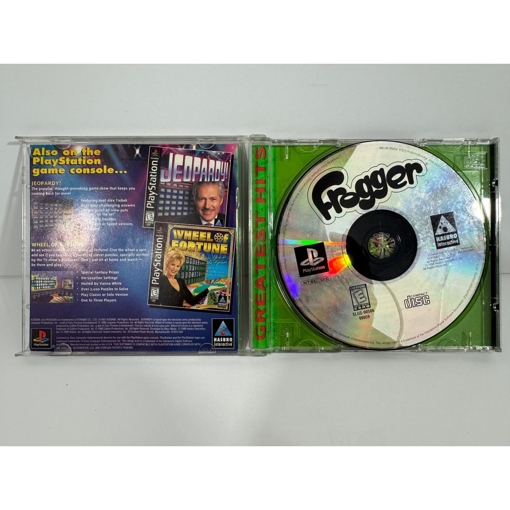 Sony Frogger Video Game PS1 One Size Green Excellent Greatest Hits SLUS-00506 - Picture 2 of 4